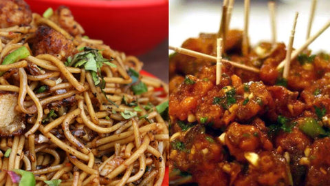A spread of traditional Asian dishes