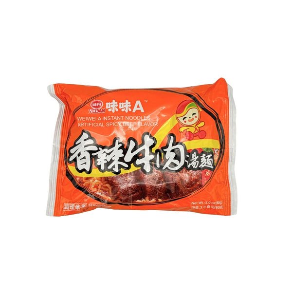 WeiWei A Instant Noodles Artificial Spicy Beef Flavour 味味A 香辣牛肉湯麺 82g