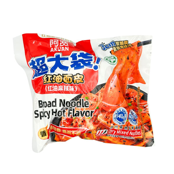 A-Kuan Sichuan Broad Noodle Chilli Oil Flavour Spicy Hot (Big Bag) 阿宽 红油面皮 - 麻辣味 (超大袋) 140g