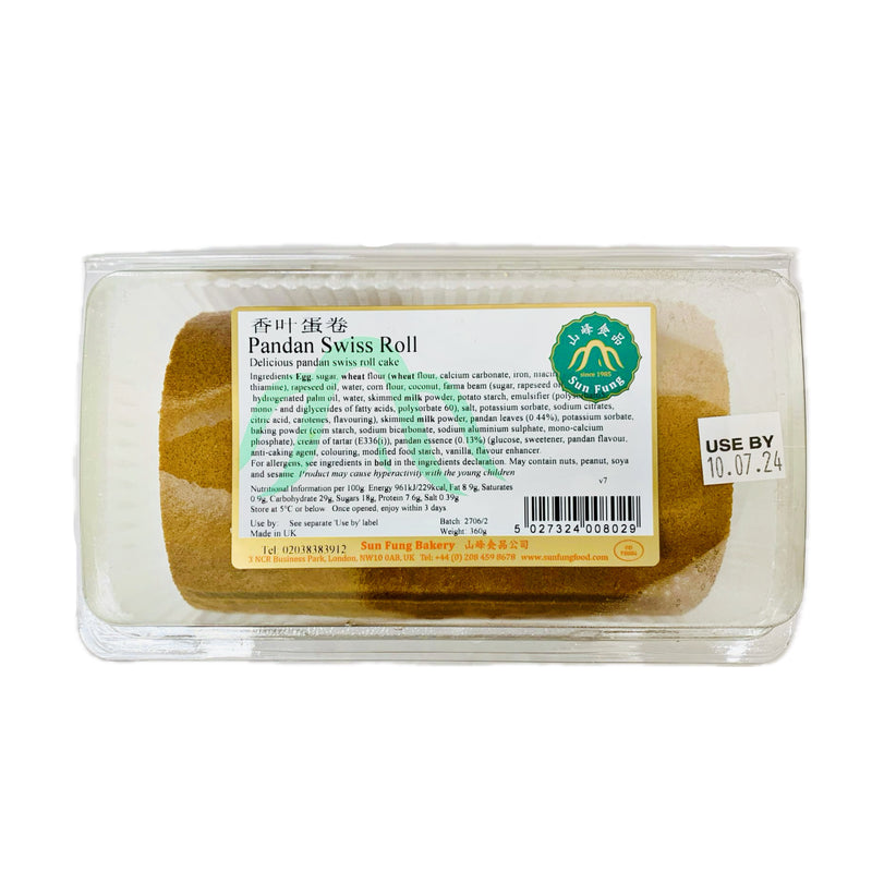 Sun Fung Bakery Pandan Swiss Roll 香葉蛋卷 360g - Tuk Tuk Mart