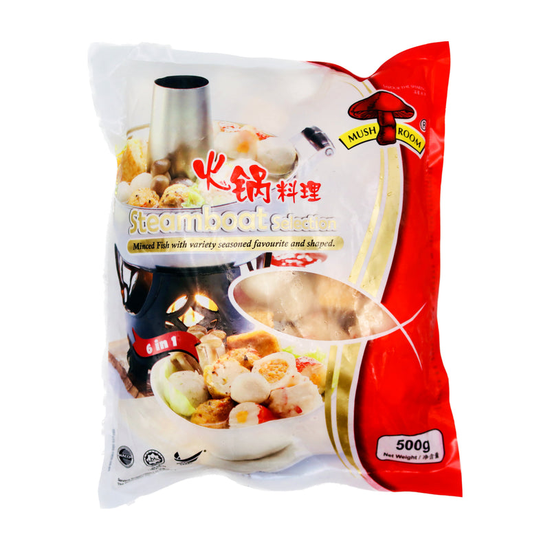 Mushroom Brand Mixed 6 In 1 Steamboat Selection Fish Ball 火鍋料理 500g (Frozen) - Tuk Tuk Mart
