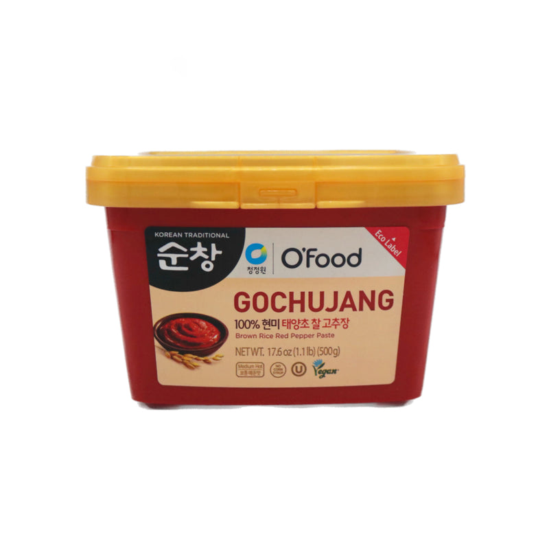 Daesang O'Food Gochujang Brown Rice Red Pepper Paste (Medium Hot) (Vegan) 500g - Tuk Tuk Mart