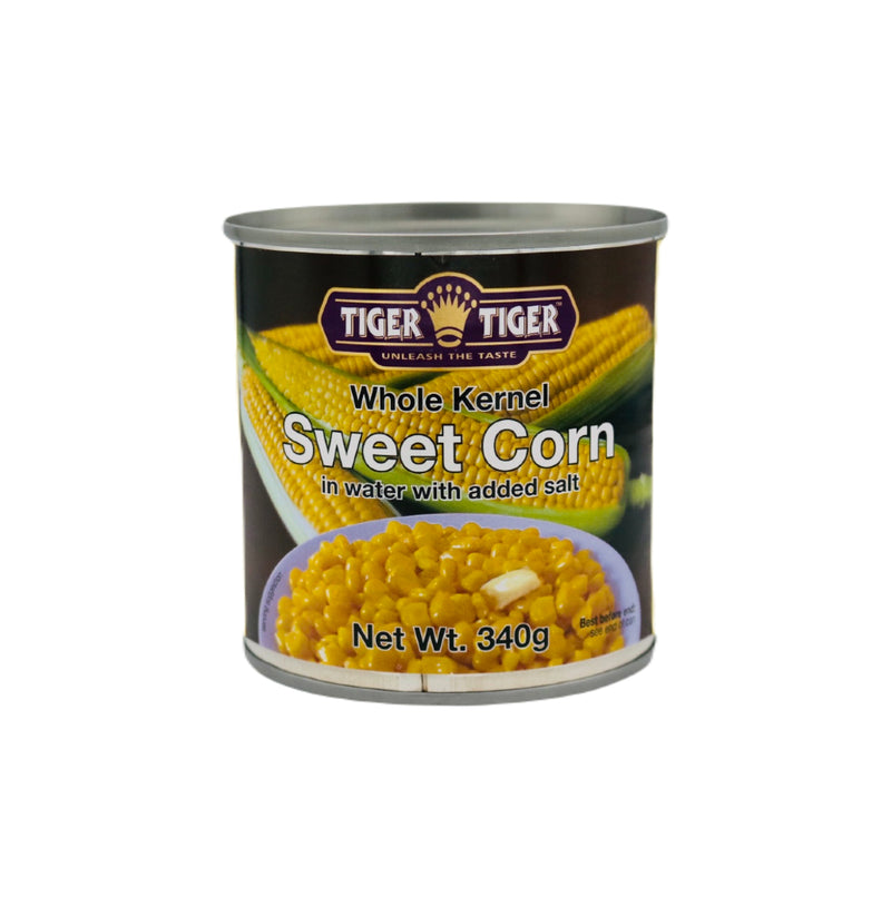 Tiger Tiger Whole Kernel Sweet Corn in Water with Added Salt 340g - Tuk Tuk Mart