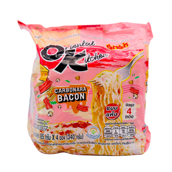 Mama Oriental Style Instant Noodles Carbonara Bacon Flavour (85g*4 Packs) 340g - Tuk Tuk Mart