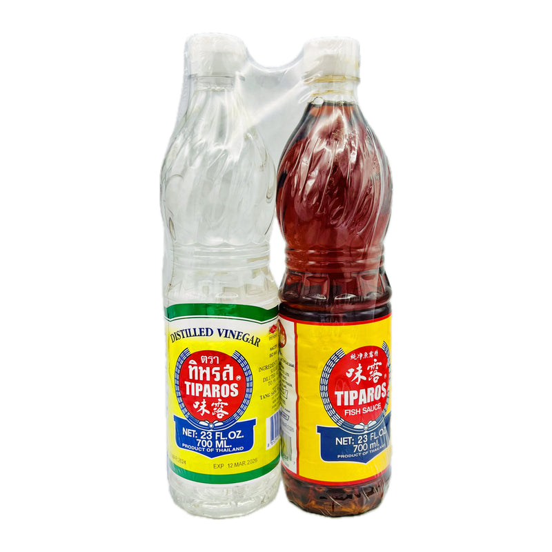 Tiparos Fish Sauce & Distilled Vinegar Twin Pack (700ml*2 bottles) 1400ml - Tuk Tuk Mart