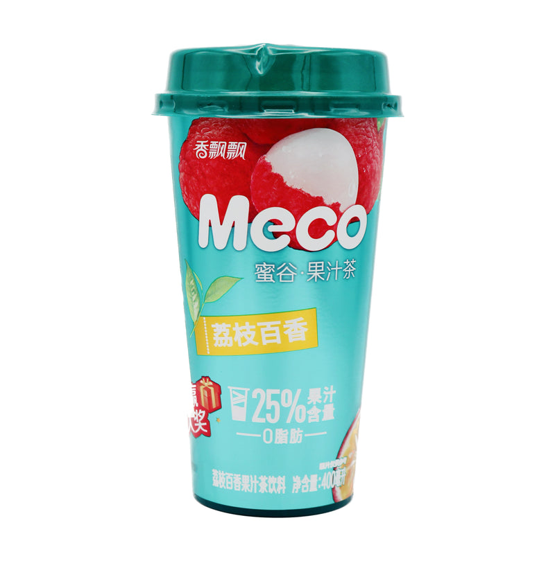 *XPP Meco Litchi & Passion Fruit Tea 香飄飄蜜谷果汁茶荔枝百香 400ml - Tuk Tuk Mart