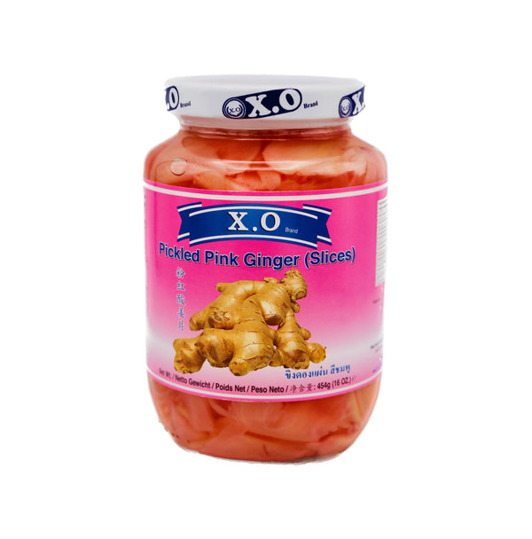 X.O Pickled Pink Ginger(Slices) 粉紅酸姜片 454g - Tuk Tuk Mart