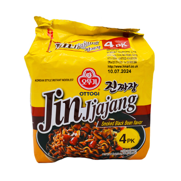 Ottogi Jin Jjajang Ramen Smoked Black Bean Flavour (135g* 4 Packs) 540g - Tuk Tuk Mart