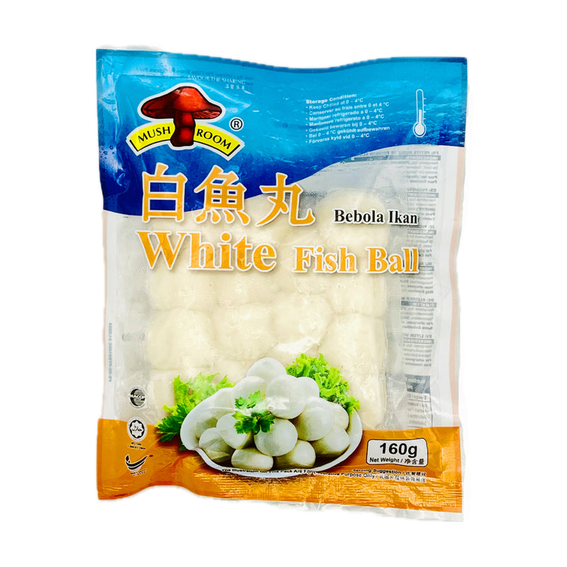 Mushroom Brand Small White Fish Ball 蘑菇牌白魚丸 160g (Chilled) - Tuk Tuk Mart