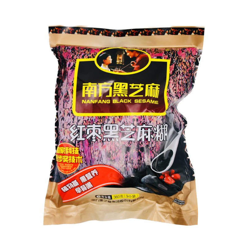 Nanfang Black Sesame Paste with Dates Flavour (9 Servings) 南方黑芝麻糊紅棗味 360g - Tuk Tuk Mart