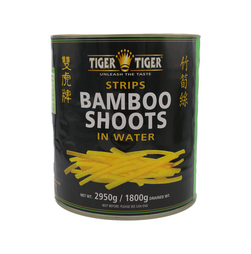 Tiger Tiger Bamboo Shoots in Water (Strips) 雙虎牌竹筍絲 2950g | Tuk Tuk Mart