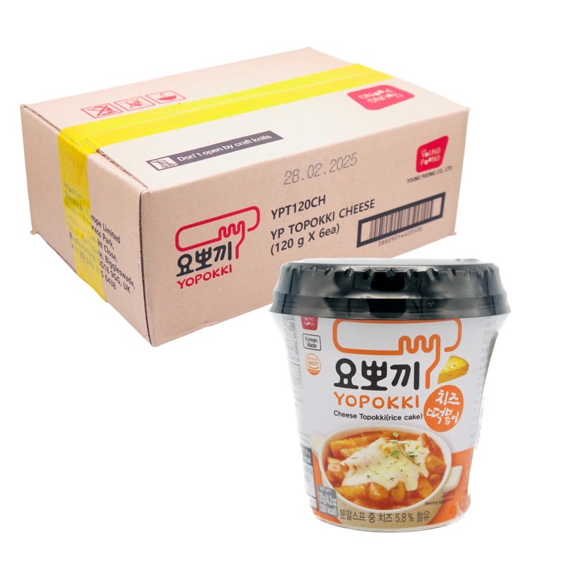 Box of Young Poong Yopokki Cheese Topokki (120g*6Cups) - Tuk Tuk Mart