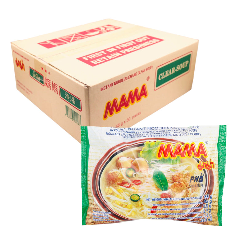 Box of MAMA Instant Chand Noodles With Clear Soup (55g*30Pcs) - Tuk Tuk Mart