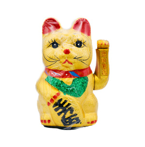 Hua Rong Sheng Golden Waving Ceramic Lucky Cat (Classic Design) 華榮盛招財貓 22cm - Tuk Tuk Mart
