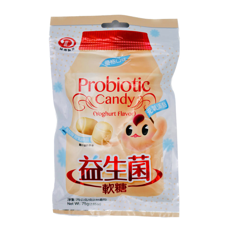 Liuh Der Probiotic Candy Yoghurt Flavour 綠得益生菌糖 75g - Tuk Tuk Mart