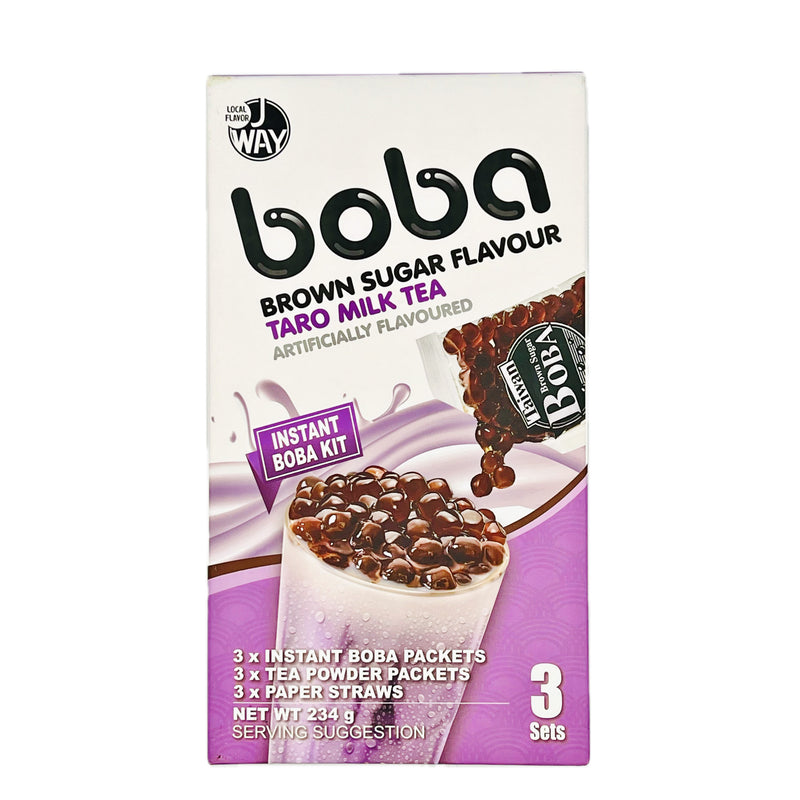 J WAY Brown Sugar Boba Taro Milk Tea (3 sets) 234g - Tuk Tuk Mart