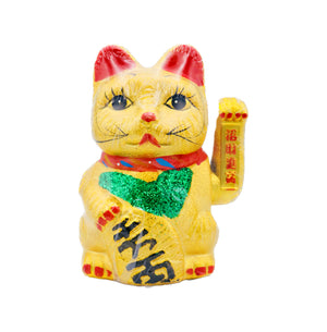 Hua Rong Sheng Golden Waving Ceramic Lucky Cat (Classic Design) 華榮盛招財貓 18cm - Tuk Tuk Mart