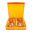 YY Mooncake Double Yolk White Lotus Paste (4Pcs) 邀月雙黃白蓮蓉月餅 720g - Tuk Tuk Mart