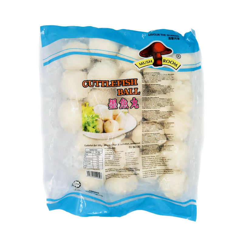 Mushroom Cuttlefish Ball 香菇牌墨魚丸 500g (Frozen) - Tuk Tuk Mart