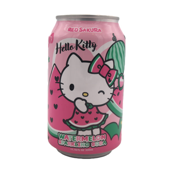Red Sakura Hello Kitty Watermelon Flavour Sparkling Soda 330ml