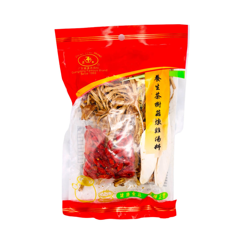 Zheng Feng Brand Dried Tea Tree Mushroom Soup Mix 正豐養生茶樹菇燉雞湯料 100g - Tuk Tuk Mart