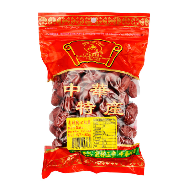 Zheng Feng Brand Red Date 正豐有核鷄心紅棗 150g - Tuk Tuk Mart