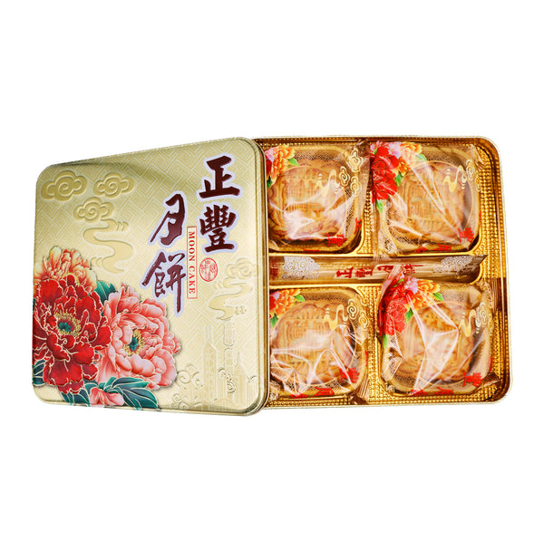 ZF Mooncake Yolk White Lotus Paste (4Pcs) 正豐單黃白蓮蓉月餅 720g - Tuk Tuk Mart