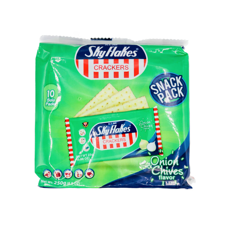 Skyflakes Crackers Onion & Chives Flavour (10 Solo Packs) 250g - Tuk Tuk Mart