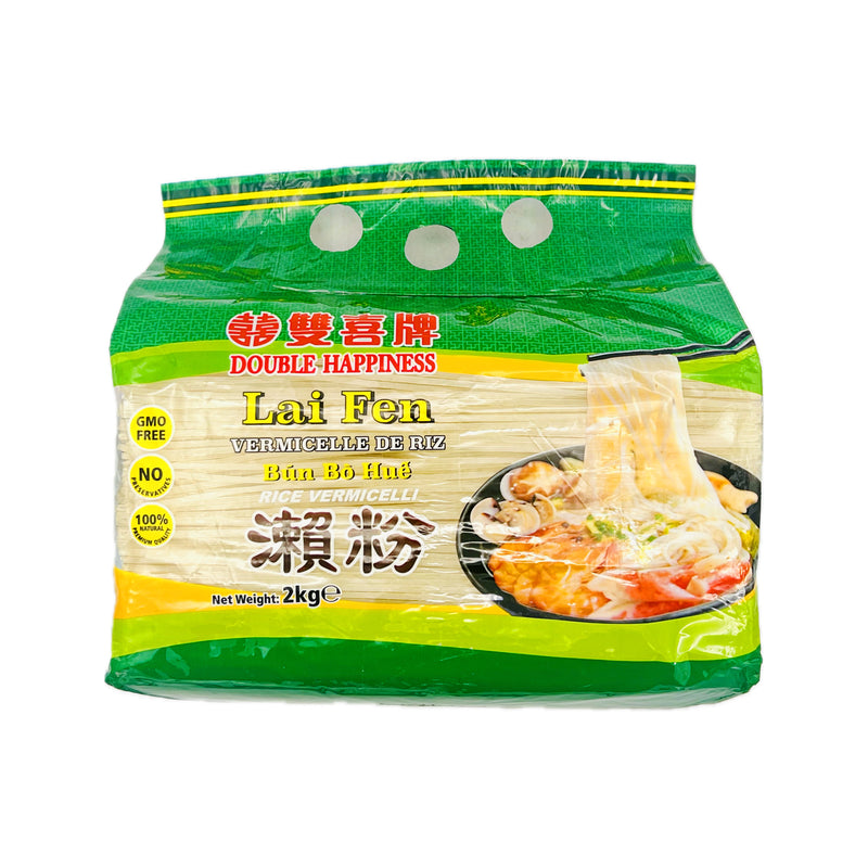 Double Happiness Brand Lai Fen (Rice Vermicelli) 雙喜牌瀨粉 2kg - Tuk Tuk Mart