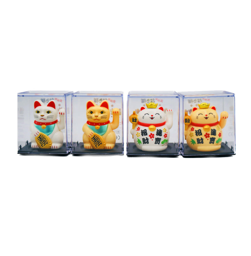 Small Yellow Lucky Cat (Classic design) 太陽能招財貓 5cm - Tuk Tuk Mart