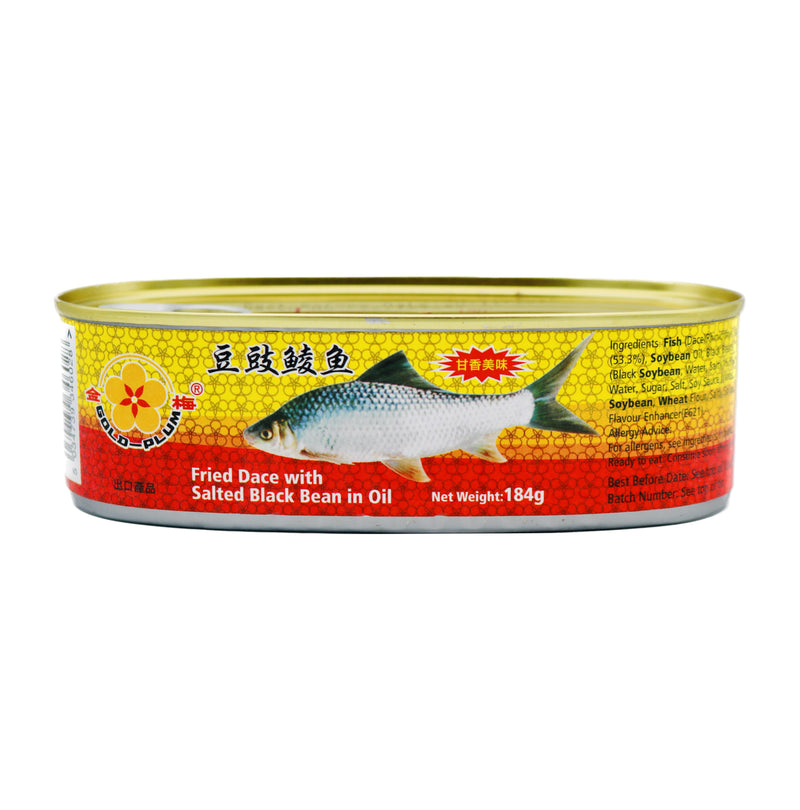 Gold Plum Fried Dace with Salted Black Bean in Oil 金梅豆豉鯪魚 184g | Tuk Tuk Mart