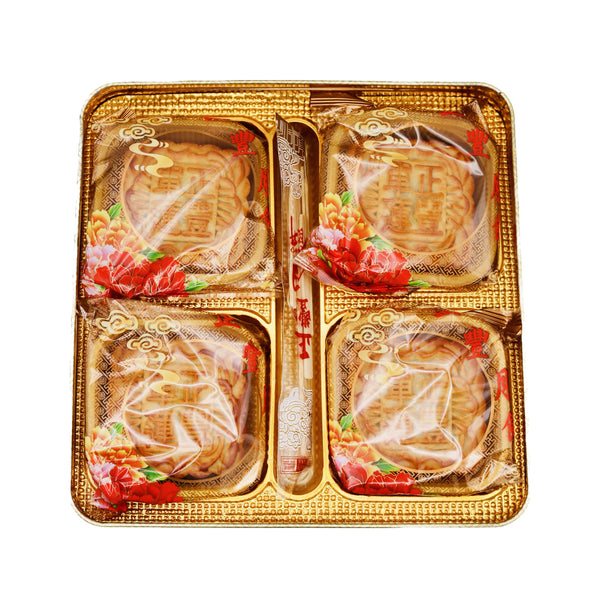 ZF Mooncake Yolk White Lotus Paste (4Pcs) 正豐單黃白蓮蓉月餅 720g - Tuk Tuk Mart