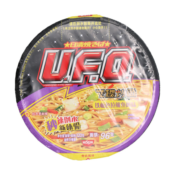 Nissin UFO Yakisoba Instant Stir Fry Noodles Salad Squid Flavour 日清 UFO飞碟炒面 铁板色拉鱿鱼风味 123g
