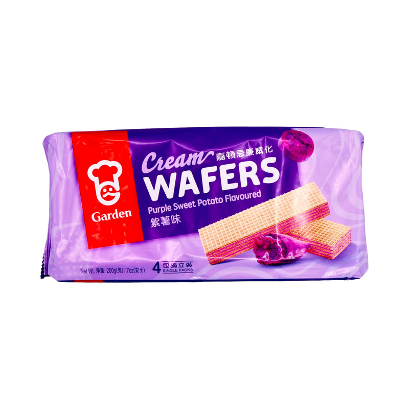Garden Purple Sweet Potato Flavoured Wafer 嘉顿威化饼干紫薯味 200g - Tuk Tuk Mart