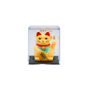 Small Yellow Lucky Cat (Classic design) 太陽能招財貓 5cm - Tuk Tuk Mart