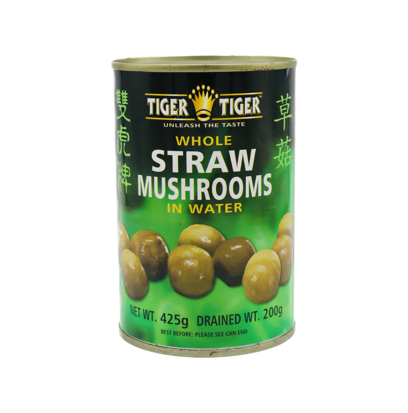 Tiger Tiger Whole Straw Mushrooms 雙虎牌草菇 425g | Tuk Tuk Mart
