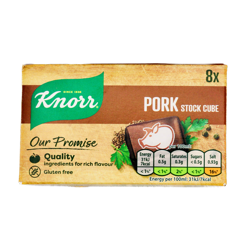 Knorr Pork Stock Cube 家樂牌豬肉湯寶 (10g*8Pcs) 80g - Tuk Tuk Mart