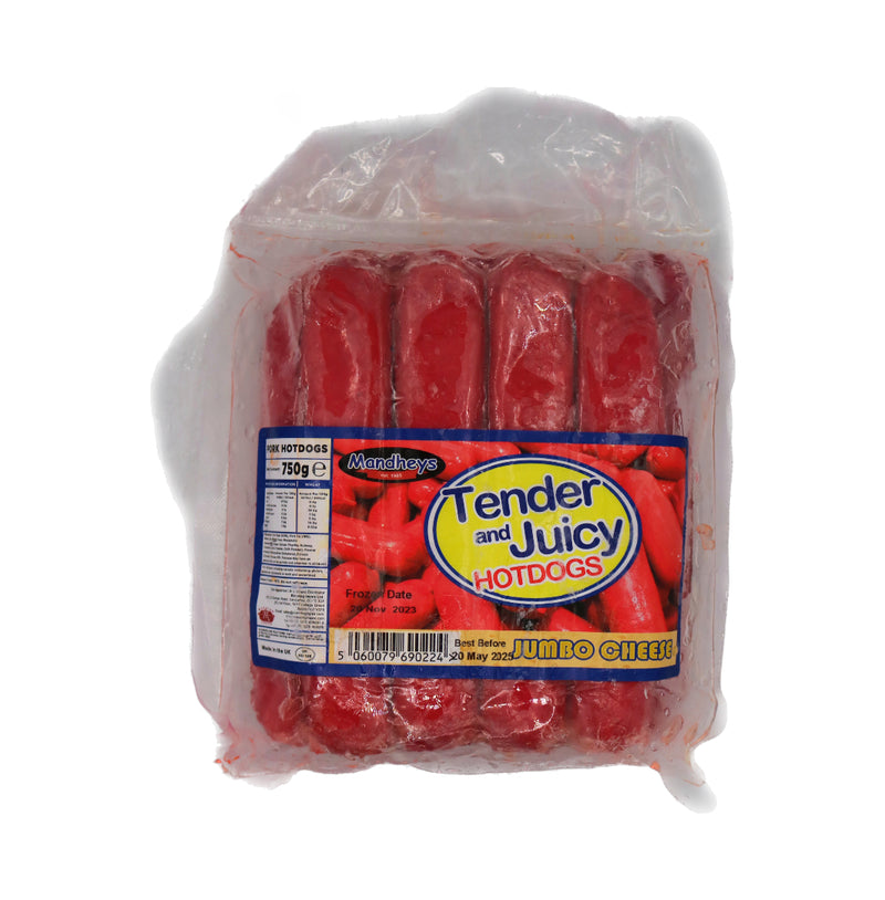 Mandheys Tender & Juicy Hotdogs with Jumbo Cheese 750g (Frozen) - Tuk Tuk Mart