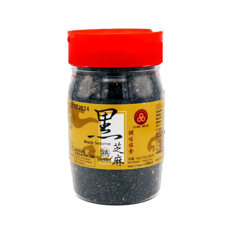 Chin Jun I Brand Cooked Black Sesame 金潤益熟黑芝麻粒 150g - Tuk Tuk Mart