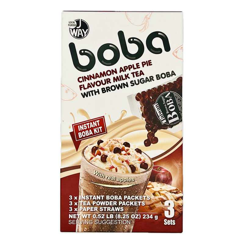 J WAY Brown Sugar Boba Cinnamon Apple Pie Flavour Milk Tea (3 set) 234g - Tuk Tuk Mart