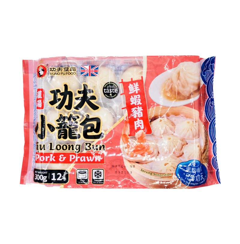 Kung Fu Siu Loong Bun Pork & Prawn (12pcs) 功夫灌湯小籠包 (12Pcs) 300g (Frozen) - Tuk Tuk Mart