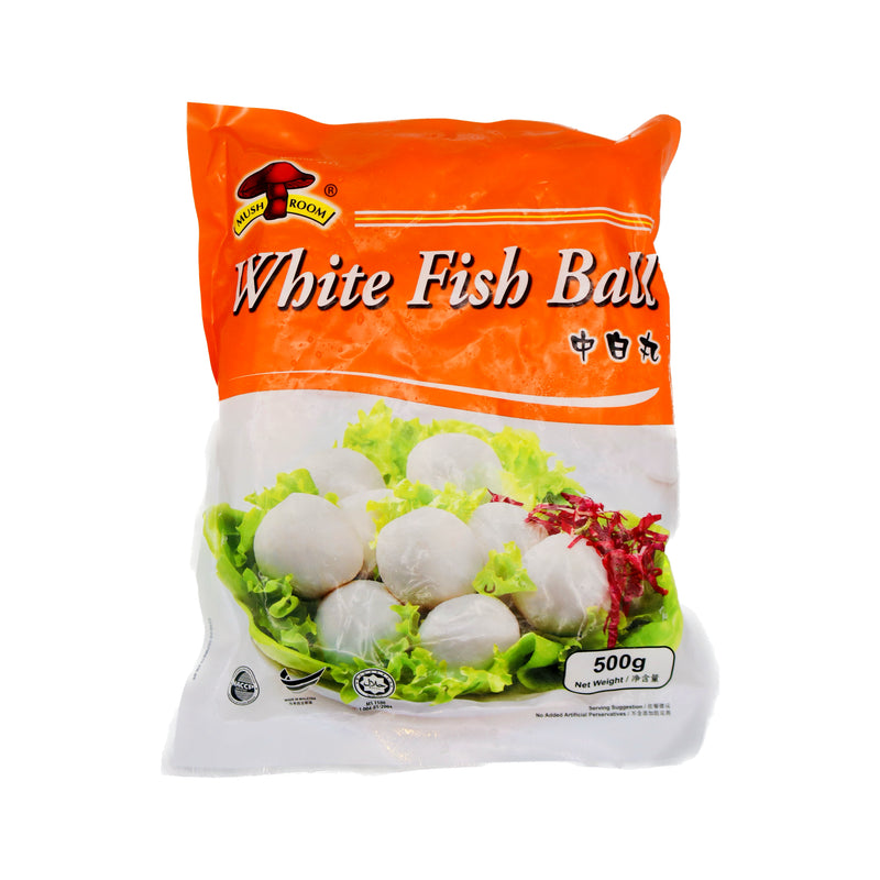 Mushroom Brand White Fish Ball 蘑菇牌白魚丸 500g (Frozen) - Tuk Tuk Mart