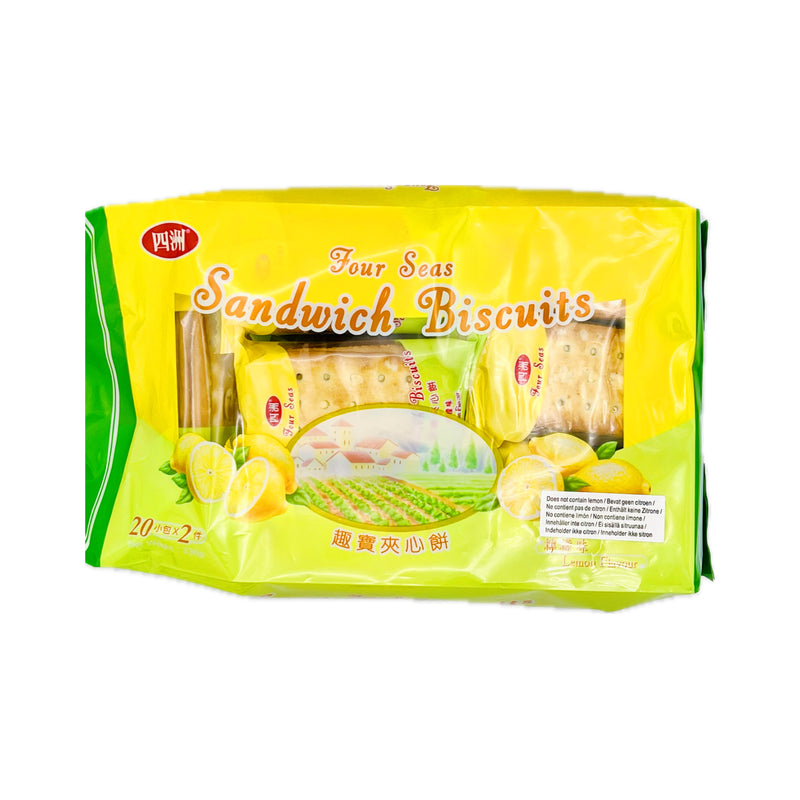 Four Seas Sandwich Biscuits Lemon Flavour (20 bags) 336g - Tuk Tuk Mart