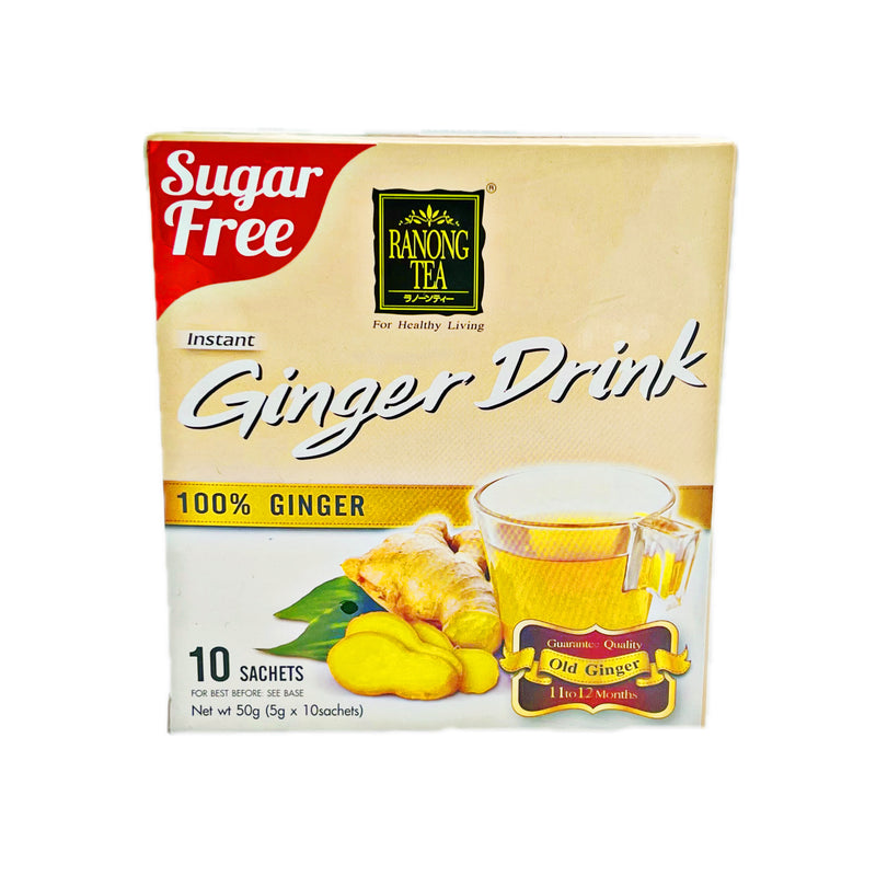 Ranong Tea Brand Ginger Drink - 100% Ginger (5g*10 sachets) 50g - Tuk Tuk Mart