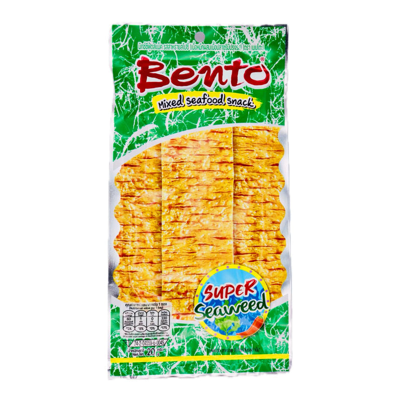 Bento Brand Mixed Seafood Snack Super Seaweed Flavour (Squid Mixed Surimi) 20g - Tuk Tuk Mart