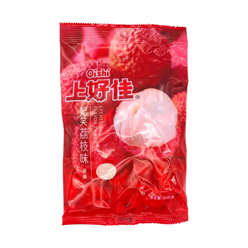 Oishi Hard Candy Lychee Flavour 上好佳妃笑荔枝味硬糖 100g - Tuk Tuk Mart