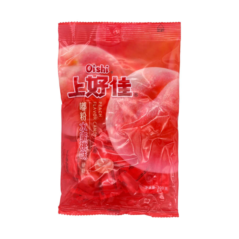 Oishi Hard Candy Peach Flavour 上好佳嘟粉水密桃味硬糖 100g - Tuk Tuk Mart