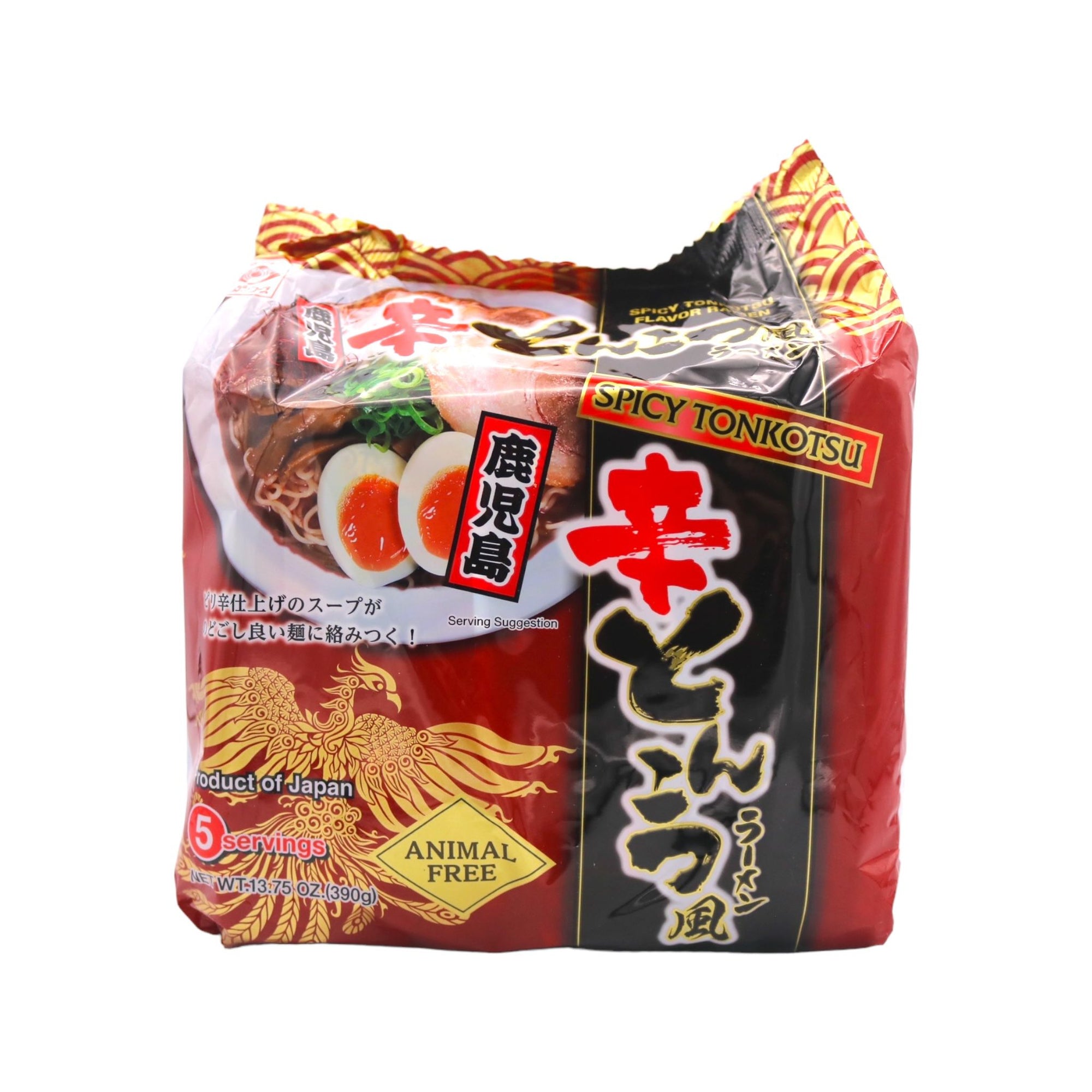 Higashimaru Kagoshima Ramen Spicy Tonkotsu Flavour (Animal Free) (78g*5 Servings) 390g