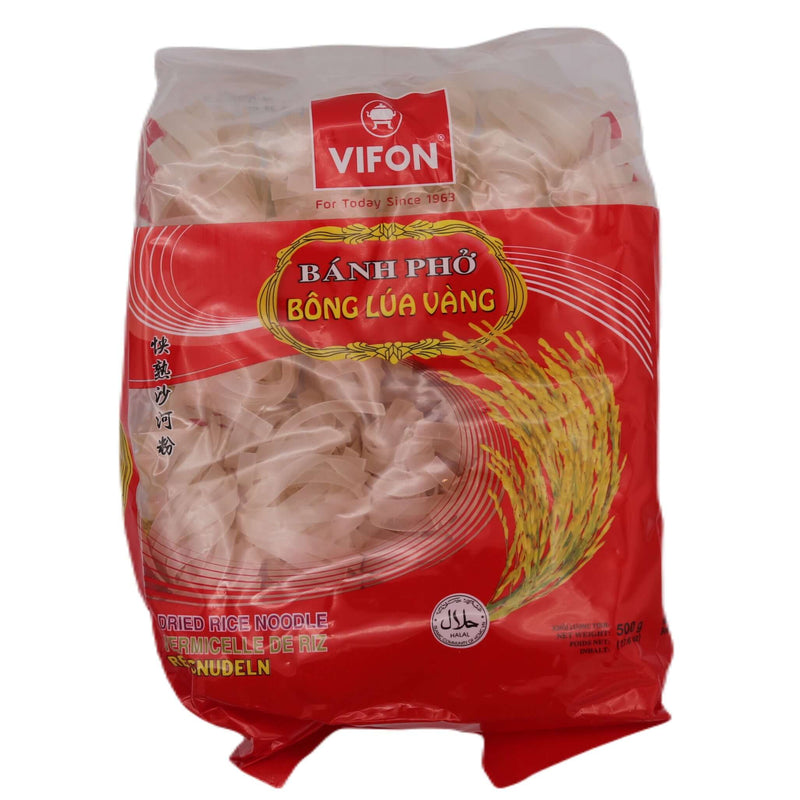 VIFON Dried Rice Noodle Banh Pho Bong Lua Vang 5mm 500g - Tuk Tuk Mart