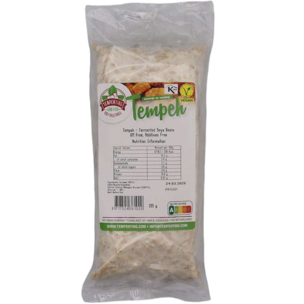 Tempeh - Fermented Soya Beans GM Free, Additives Free 395g (Frozen) - Tuk Tuk Mart